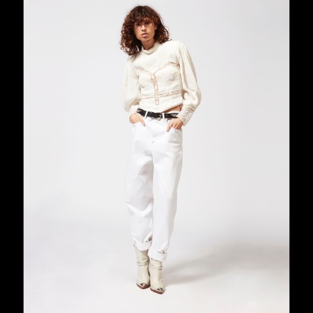 Isabel Marant Corsy Jean White US 4 6 FR 36 38